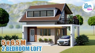 INSPIRING 2 Bedroom Loft type Small House Design Ideas | 5 x 6.5 meters Tiny House