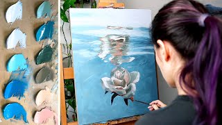 Oil Painting Time Lapse | Underwater Rose