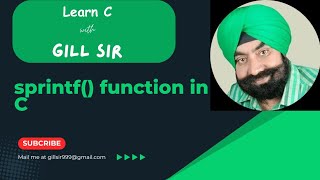 sprintf() function in C by Satpal Singh Gill