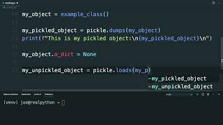 Using the Python pickle Module