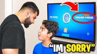 Little Brother STOLE My Credit Card To Buy V-Bucks... (FORTNITE)