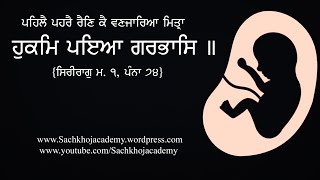 01 of 08 ਸਿਰੀਰਾਗੁ ਮਹਲਾ ੧ ਪਹਰੇ ॥ ਪਹਿਲੈ ਪਹਰੈ ਰੈਣਿ ਕੈ ਵਣਜਾਰਿਆ ਮਿਤ੍ਰਾ ਹੁਕਮਿ ਪਇਆ ਗਰਭਾਸਿ ॥#sachkhojacademy