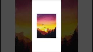 simple scenery painting #viral #painting #easy #youtubeshorts @kdarts03