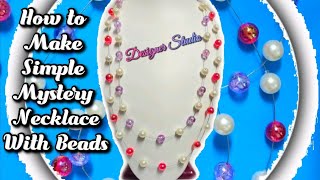 DIY How to make simple mystery necklace with beads.