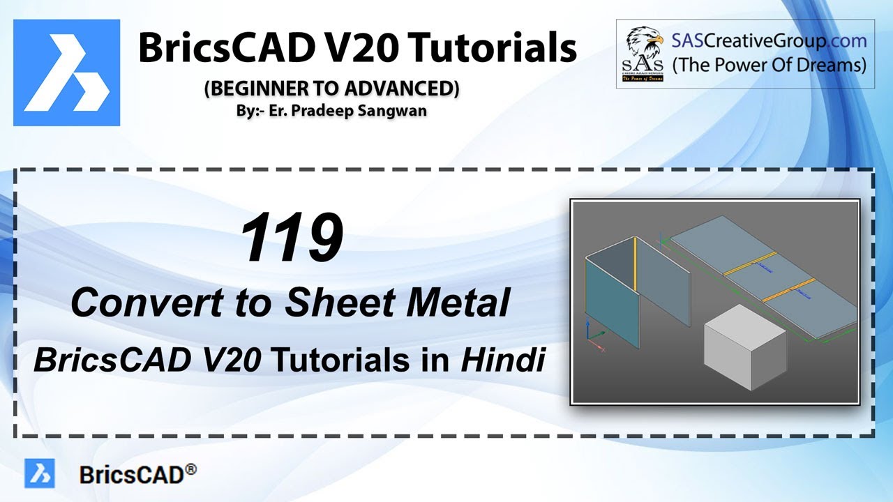 BricsCAD V20 Tutorial 119: How To Use Convert To Sheet Metal Command In ...