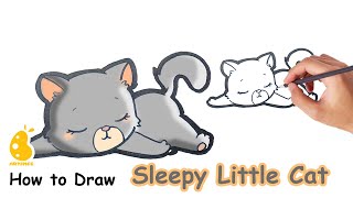 How to Draw little  cat | Easy Drawings
