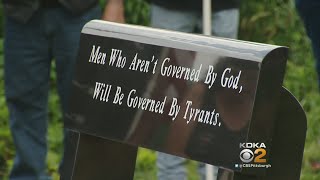 Controversial ‘Freedom Bench’ Moved From Oil City Park To Private Property