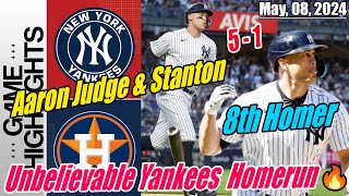 Yankees vs Astros Aaron Judge & Stanton 8th Homers Of Season Game Highligts (05/08/24) | What Play 😱