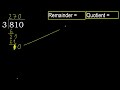 divide 810 by 3 remainder . division with 1 digit divisors . how to do