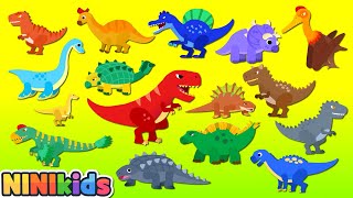 What kind of dinosaur am I? | Dinosaur ABC | Shadow dinosaur game | T Rex? Stegosaurus? | NINIkids