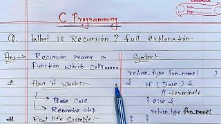 C Recursion | What is Recursive Function? Full Explanation | Learn Coding