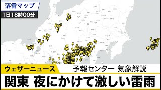 関東 夜にかけて激しい雷雨　予報センター 気象解説