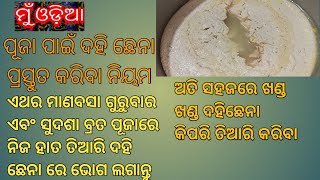 #muodia  ପୂଜା ପାଇଁ ଦହି ଛେନା ପ୍ରସ୍ତୁତ କରିବା ନିୟମ ॥