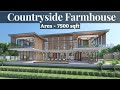 7500 Sqft Ultra Modern Farmhouse With Swimming Pool | Luxurious Farmhouse Design Idea | ID-071