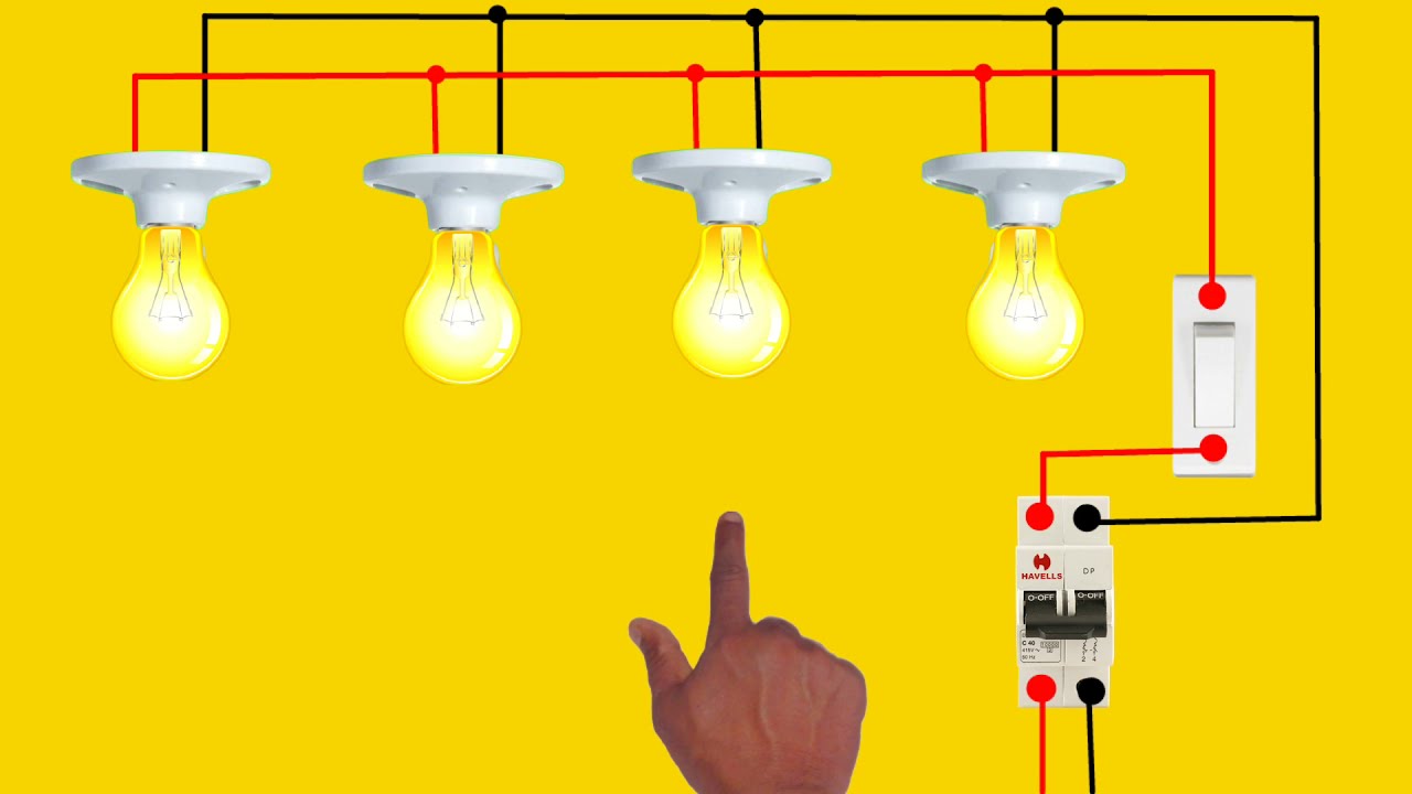 1 Switch 4 Bulb Light Connection || Parallel Connection || It's ...