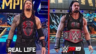 The Comparison Of WWE 2K19 vs Real Life Entrances! ( Reigns, Cena, Rock, New Day & Stone Cold )