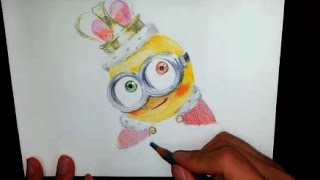 [Speed Drawing] Minions Drawing - Bob, colour pencils