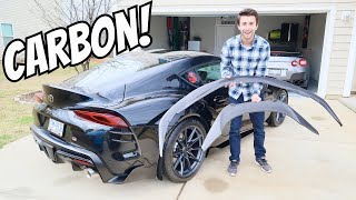 NEW Supra Gets Massive Carbon Fiber Wing and Front Splitter!