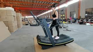 Gym Equipment Fitness Running Machine & Commercial Manual curved treadmill From China