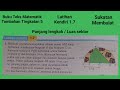 Latihan Kendiri 1.7 No 1 / Panjang lengkok, jejari, sudut,  perimeter / luas segitiga / luas sektor