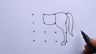 How To Draw Horse Drawing With Dots 4×4 | How To Draw Horse Step By Step | Horse Drawing Art
