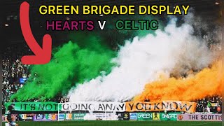 CRAZY FOOTAGE BESIDE THE CELTIC BENCH GREEN BRIGADE DISPLAY ￼ (HEARTS V CELTIC) !!!!