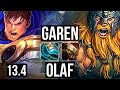 GAREN vs OLAF (TOP) | 2.3M mastery, 4/0/2, 1200+ games, Rank 13 Garen | KR Master | 13.4