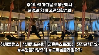 주아나요가다움 로우빈야사해먹과 함께 고관절활성화하체밸런스│상체림프순환│굽은등스트레칭│전신근력강화#수원플라잉요가 #호매실플라잉요가