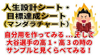 人生設計シートと目標達成シート（マンダラチャート）の作り方と大谷選手との比較 ⇒ 作ってみて比較してみませんか？