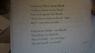 I took my Power in my Hand by Emily Dickinson