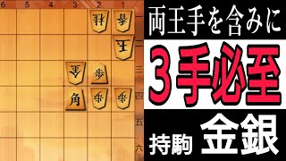 【将棋】両王手をしたいです！どうしましょう？３手必至問題！【将棋終盤の基本】