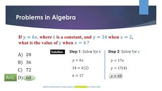 SAT | PSAT | ACT Exam Prep 2019 | Algebra Problems | Lecture 1 | part 1