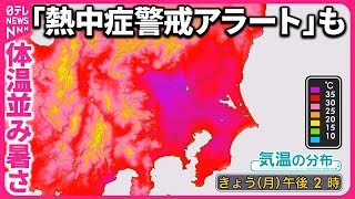 【東京で33.4℃・熱中症53人搬送】全国で35℃以上続出…今年初“熱中症警戒アラート”も