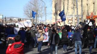 აზოტის მხარდასაჭერი აქცია, მსვლელობა საქართველოს ბანკამდე