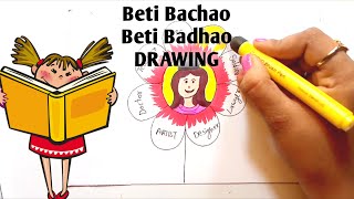 Beti Bachao Beti Padhao Drawing | girl child day poster | National Girl child day drawing