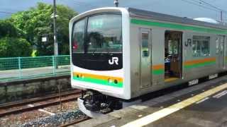 205系600番台宮ヤマY8編成 宇都宮線宇都宮行き 蒲須坂駅を発車