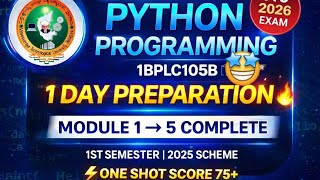 Python Programming 1BPLC105B One Shot 🔥 | 1st Sem 2025 Scheme | Score 75+ | VTU #sporifiilearn