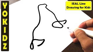 Seal Line Drawing for Kids - YoKidz