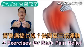 背脊痛搞乜鬼？做簡單三招運動 [ Eng Subtitles] 3 Exercises for Back Pain Relief