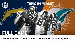Epic In Miami/Kellen Winslow Game Chargers vs Dolphins 1981 Divisional Playoffs | NFL Full Game