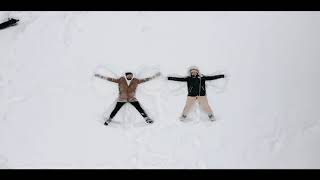 Making butterfly in snow