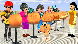 Scary Teacher 3D vs Squid Game Halloween Hat Creation Challenge Game, Hello Neighbor Will Win ???