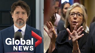 Justin Trudeau says he disagrees with Elizabeth May, Yves Blanchet that \