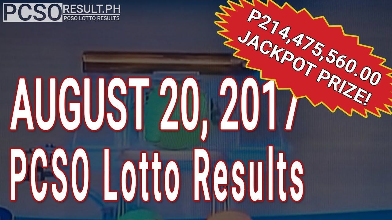 PCSO Lotto Results Today August 20, 2017 (6/58, 6/49, Swertres & EZ2 ...