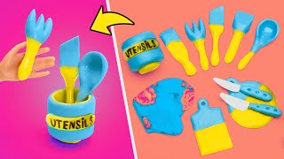 Easy DIY Perfect Kitchen For Dolls! Miniature Kitchen Utensils & Appliances