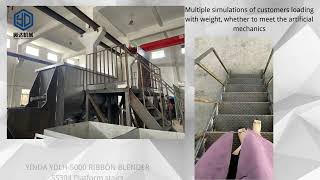 5000L ribbon blender mixer for food powder mixing undergoing manual mechanical testing