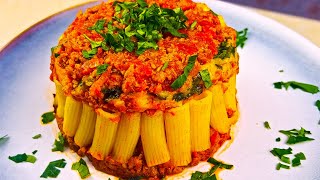 Honeycomb Pasta Pie Recipe! Perfect Cheesy Italian Rigatoni for Lunch or Dinner!