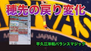 平久江洋和バランスマジック 穂先の戻り変化 Balance magic