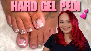 HARD GEL PEDICURE AT HOME 💕 Hard Gel Nails Tutorial - LGNPro