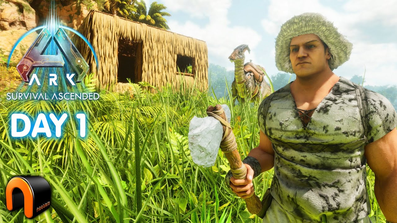 BUILDING MY STARTER BASE! Ark Survival Ascended Island DAY 1 LIVE ...